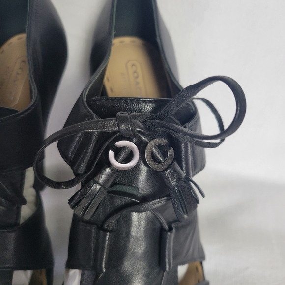 Coach Teagan Black leather sandals - Picture 3 of 15